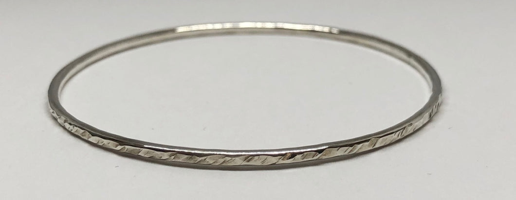 Sterling Silver Bangle with Textured Finish