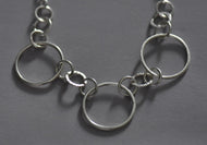 Sterling Silver Circles Necklace 18 Inches