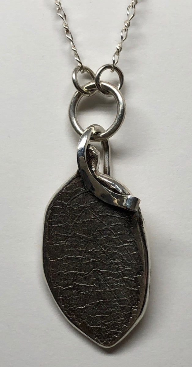 Sterling Silver Oxidized Cast Speckled Alder Leaf