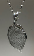 Sterling Silver Cast Alder Leaf Pendant